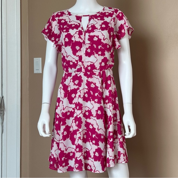 Banana Republic Pink Midi Flutter Sleeve Dress - Picture 8 of 8